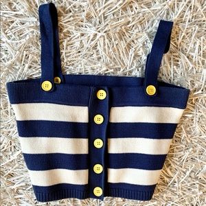 ✨NWT STAUD Minnow Cropped Striped Knit Top✨